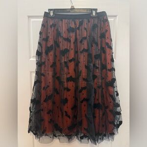 Orange and Black Bat Skirt, sz XL